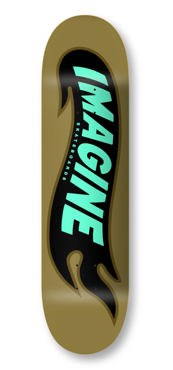 imagine skateboards imagine deck hot flames gold