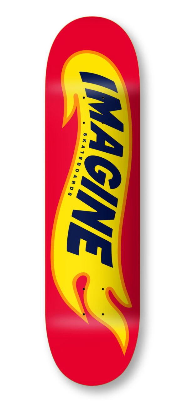 imagine skateboards imagine deck hot flames red