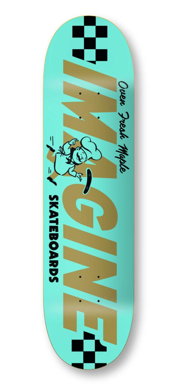 imagine skateboards imagine deck pizzabox teal
