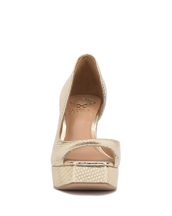Imagine Vince Camuto Bryanna Peep Toe Platform Pump Egyptian Gold