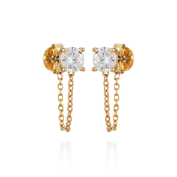 imagine vince camuto Crystal Stud Chain Dangle Drop Earrings Gold Tone imagine vince camuto Crystal Stud Chain Dangle Drop Earrings Gold Tone