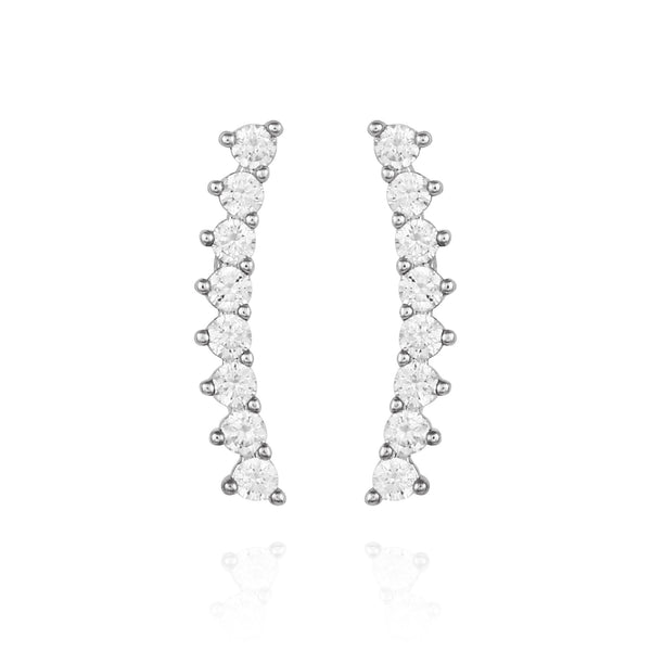 imagine vince camuto Cubic Zirconia Climber Earrings Silver Tone