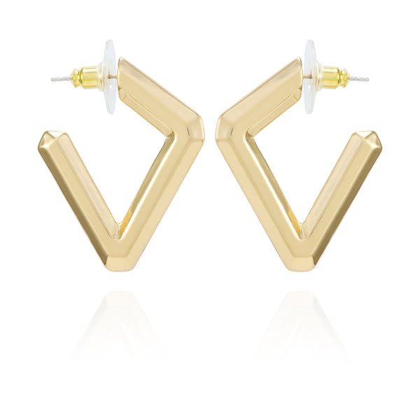 imagine vince camuto Diamond Shaped Hoop Earrings Gold Tone