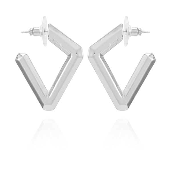 imagine vince camuto Diamond Shaped Hoop Earrings Silver Tone imagine vince camuto Diamond Shaped Hoop Earrings Silver Tone