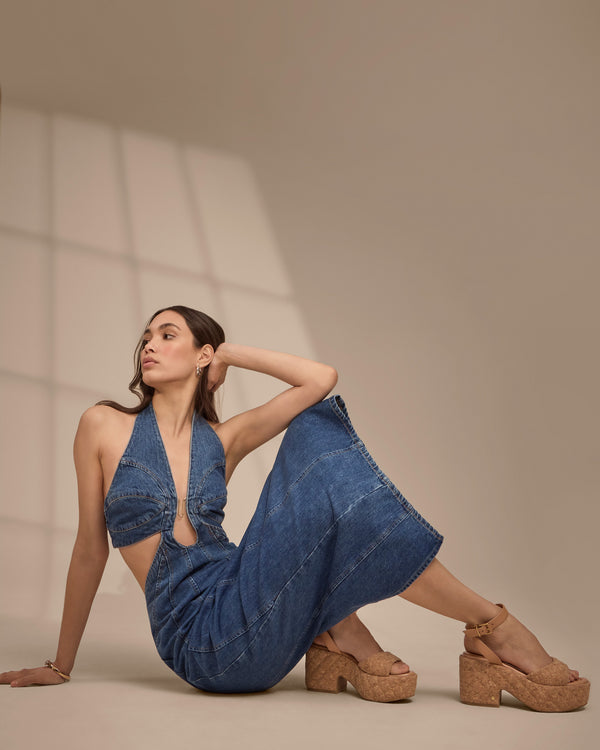 imagine vince camuto Ellah Platform Sandal Natural/Travertine