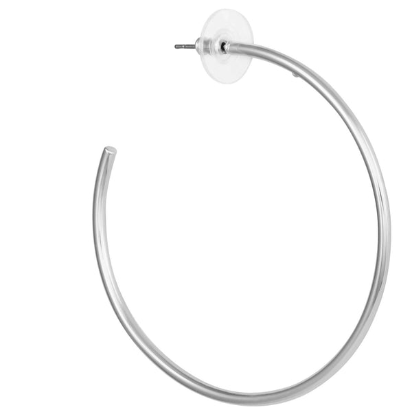 Imagine Vince Camuto Extra Large Open Hoop Earrings Silver Tone
