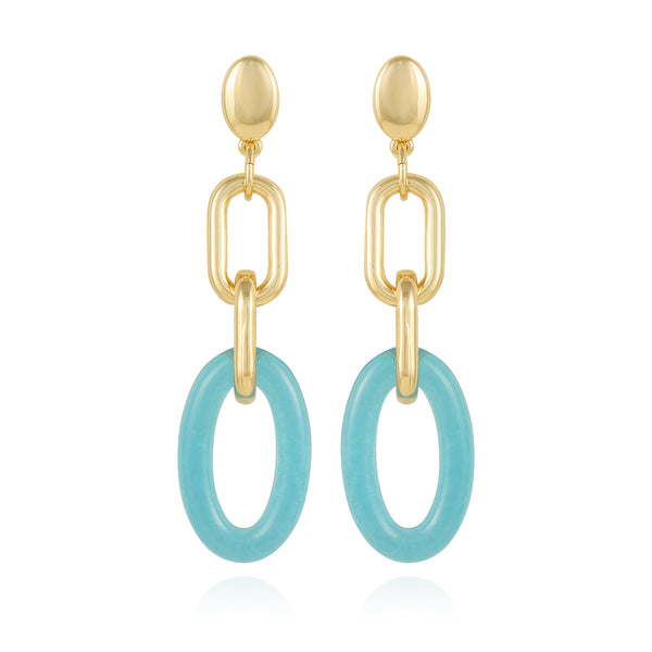 imagine vince camuto Goldtone Blue Candy Interlocking Drop Earrings Gold Tone