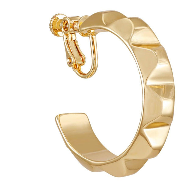 Imagine Vince Camuto Goldtone Chunky Clip On Hoop Earrings Gold Tone