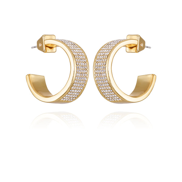 imagine vince camuto Goldtone Crystal C Hoop Earrings Gold Tone
