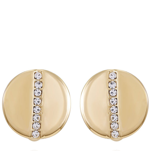 Imagine Vince Camuto Goldtone Crystal Stone Circle Clip On Earrings Gold Tone