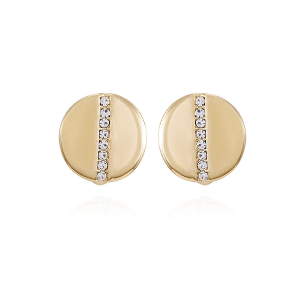 imagine vince camuto Goldtone Crystal Stone Circle Clip On Earrings Gold Tone