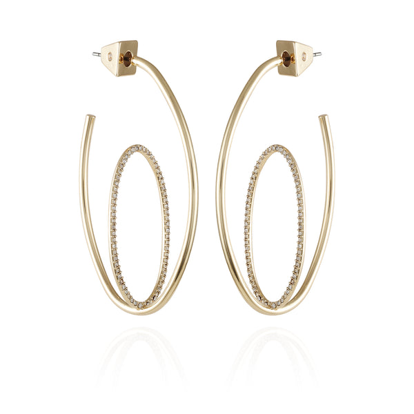 imagine vince camuto Goldtone Crystal Stone Orbital Hoop Earrings Gold Tone