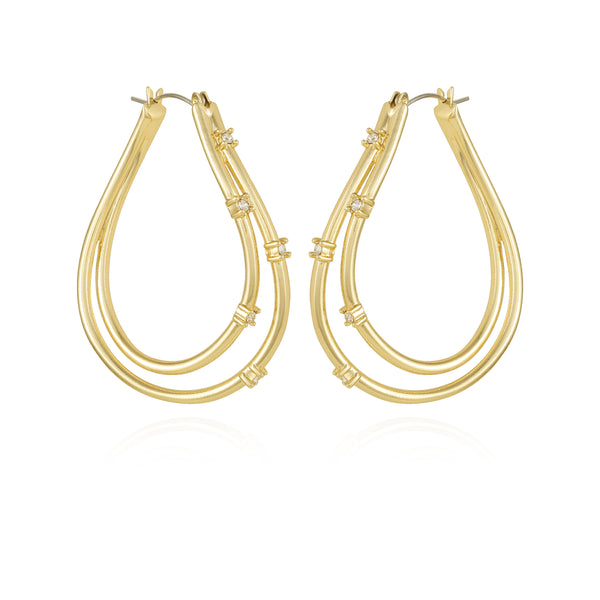 imagine vince camuto Goldtone Double Oval Hoop Earrings Gold Tone imagine vince camuto Goldtone Double Oval Hoop Earrings Gold Tone