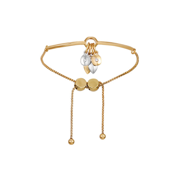 Imagine Vince Camuto Goldtone Gilded Leaf Charm Slider Bracelet Gold Tone