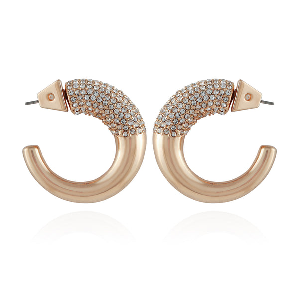 imagine vince camuto Goldtone Pave Crystal Stone Open Hoop Earrings Gold Tone