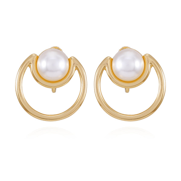 imagine vince camuto Goldtone Pearl Clip On Earrings Gold Tone