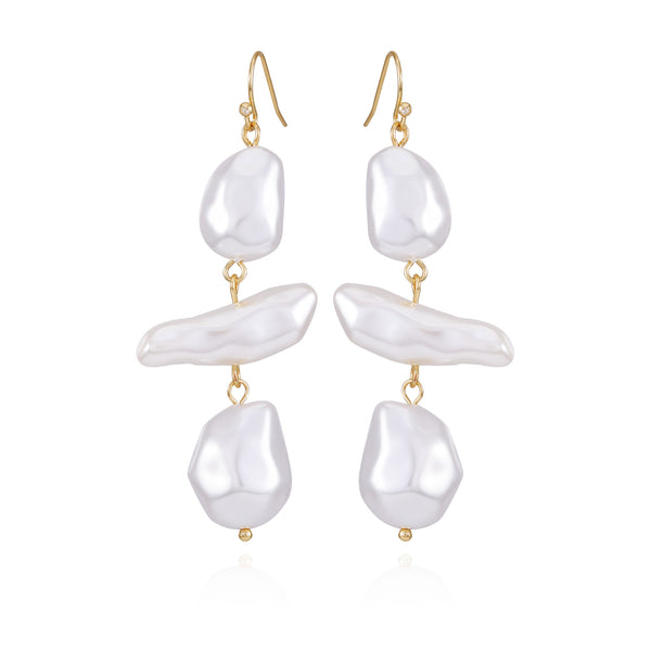 imagine vince camuto Goldtone Pearl Linear Drop Earrings Gold Tone