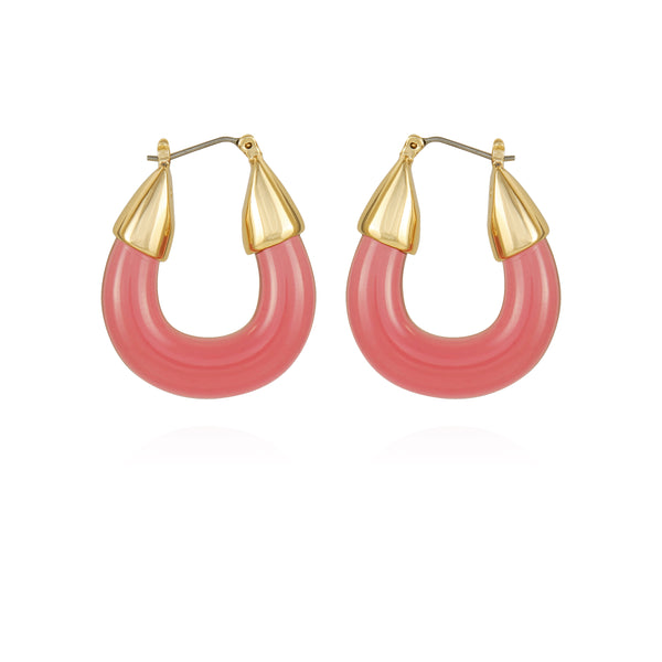imagine vince camuto Goldtone Pink Candy Hoop Earrings Gold Tone