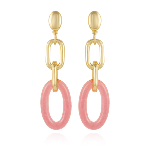 imagine vince camuto Goldtone Pink Candy Interlocking Drop Earrings Gold Tone