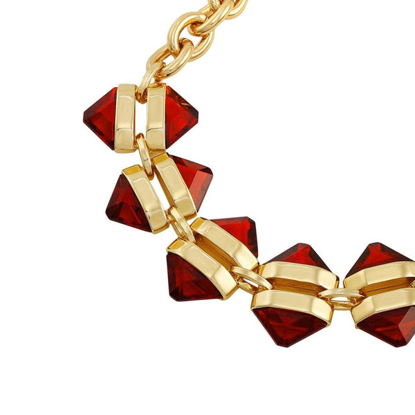 Imagine Vince Camuto Goldtone Red Stone Cable Chain Bracelet Gold Tone