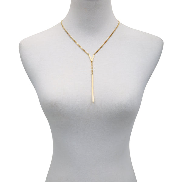 Imagine Vince Camuto Lariat Y Necklace Gold Tone