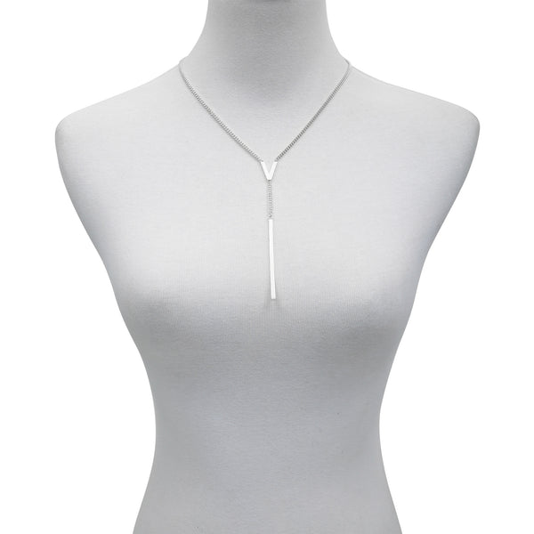 Imagine Vince Camuto Lariat Y Necklace Silver Tone