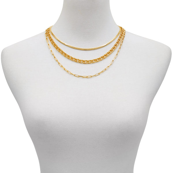 Imagine Vince Camuto Multi Layered Chain Necklace Gold Tone