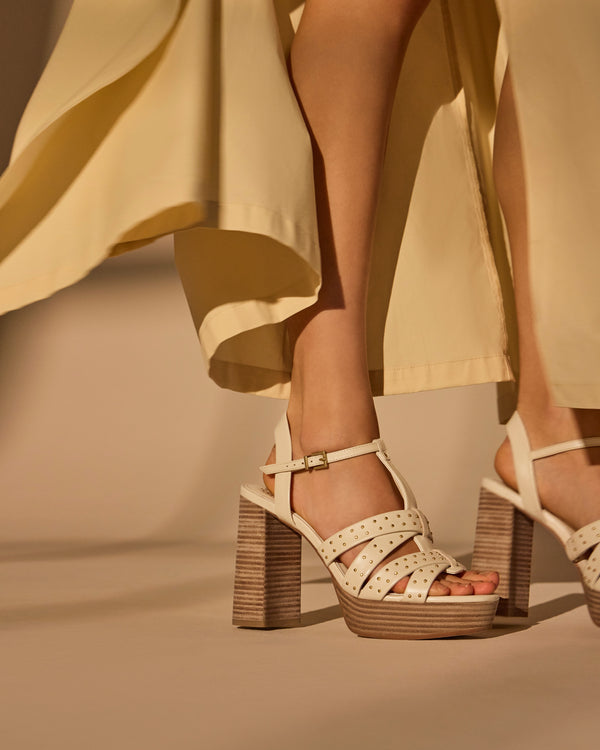 imagine vince camuto Palton Studded Platform Sandal Panna Creme