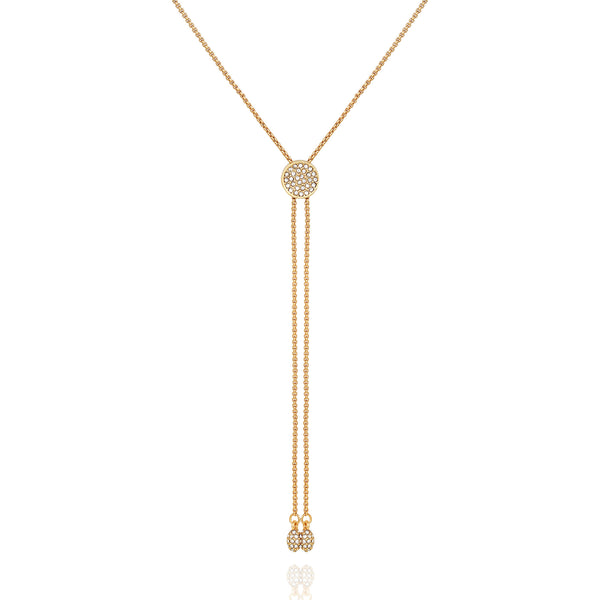 imagine vince camuto Pave Slider Bolo Necklace Gold Tone