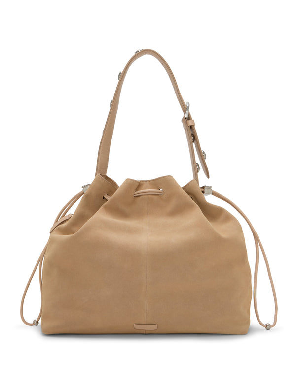 Imagine Vince Camuto Pippa Large Studded Bucket Bag Cappuccino Stud