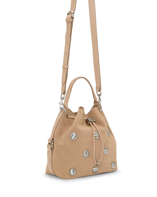 Imagine Vince Camuto Pippa Studded Bucket Bag Cappuccino Stud