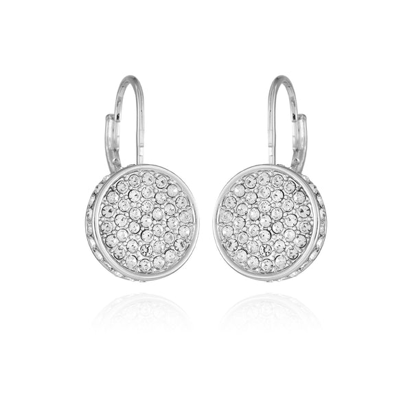 imagine vince camuto Silvertone Glass Stone Coin Leverback Earrings Silver Tone