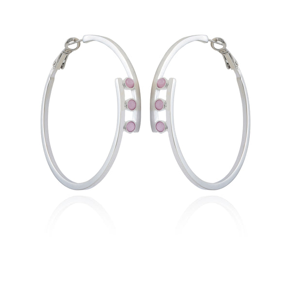 imagine vince camuto Silvertone Tri Crystal Stone Hoop Earring Silver Tone imagine vince camuto Silvertone Tri Crystal Stone Hoop Earring Silver Tone