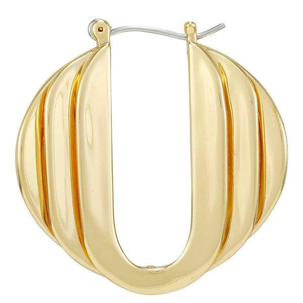 Imagine Vince Camuto Stacked Link Hoop Earrings Gold Tone