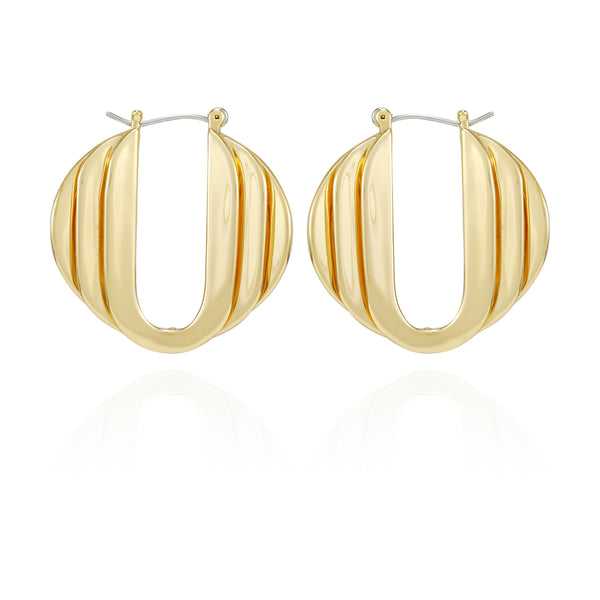 imagine vince camuto Stacked Link Hoop Earrings Gold Tone