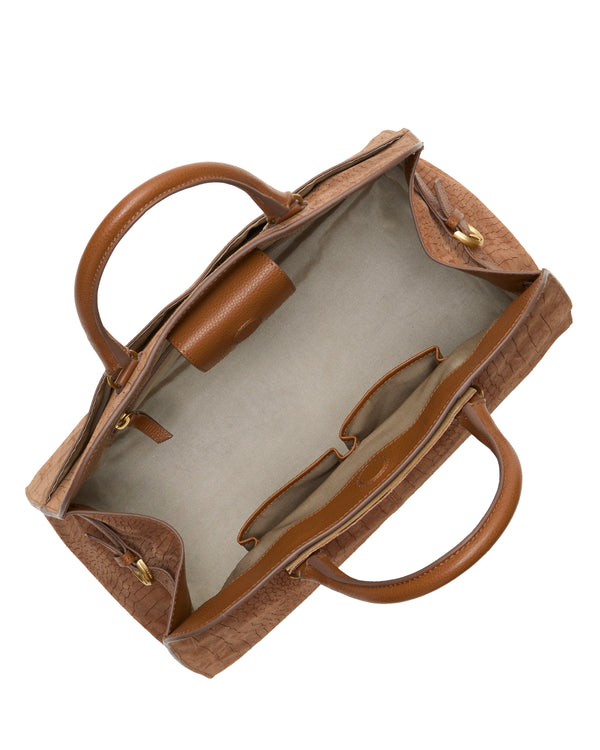 Imagine Vince Camuto Tasha Satchel Bag Cognac Croco