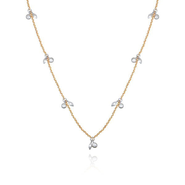 imagine vince camuto Two Tone Gilded Leaf Long Necklace Two Tone