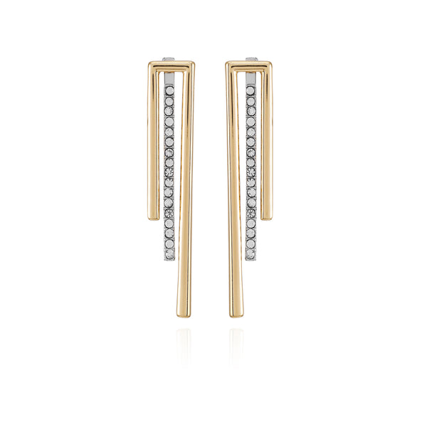imagine vince camuto Two Tone Glass Stone Bar Drop Earrings Two Tone