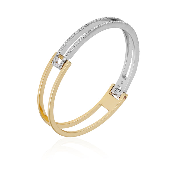 imagine vince camuto Two Tone Glass Stone Cuff Bracelet Two Tone