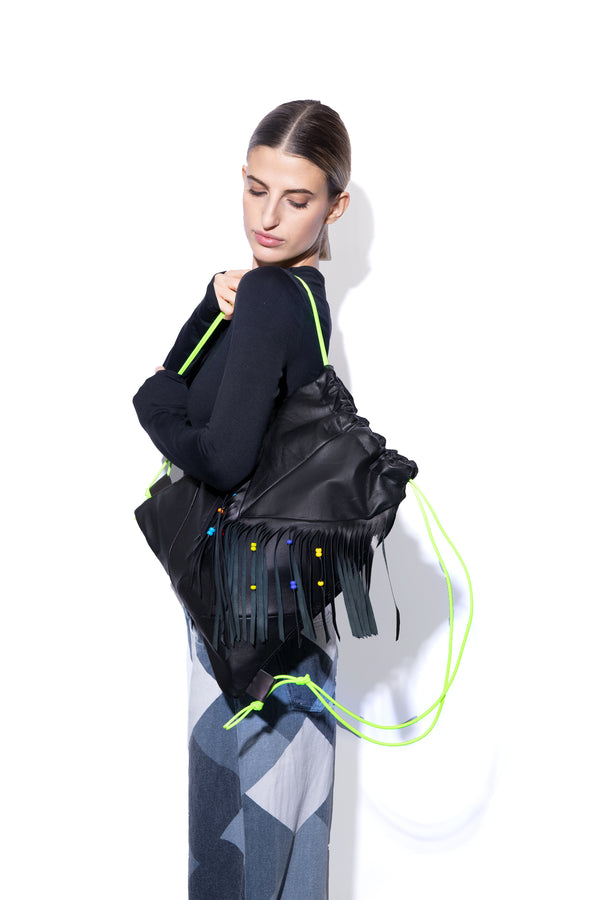 Imemoi Backpack Black Fringes