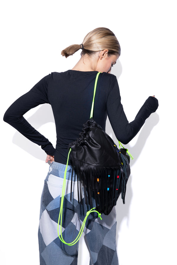 Imemoi Backpack Black Fringes