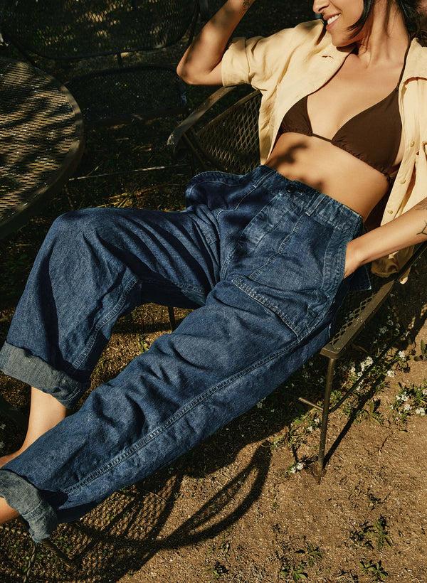 Imogene Willie Blake Military Trouser In Washed Indigo