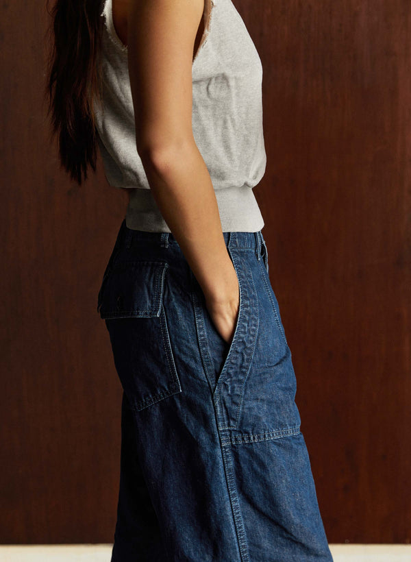 Imogene Willie Blake Military Trouser In Washed Indigo