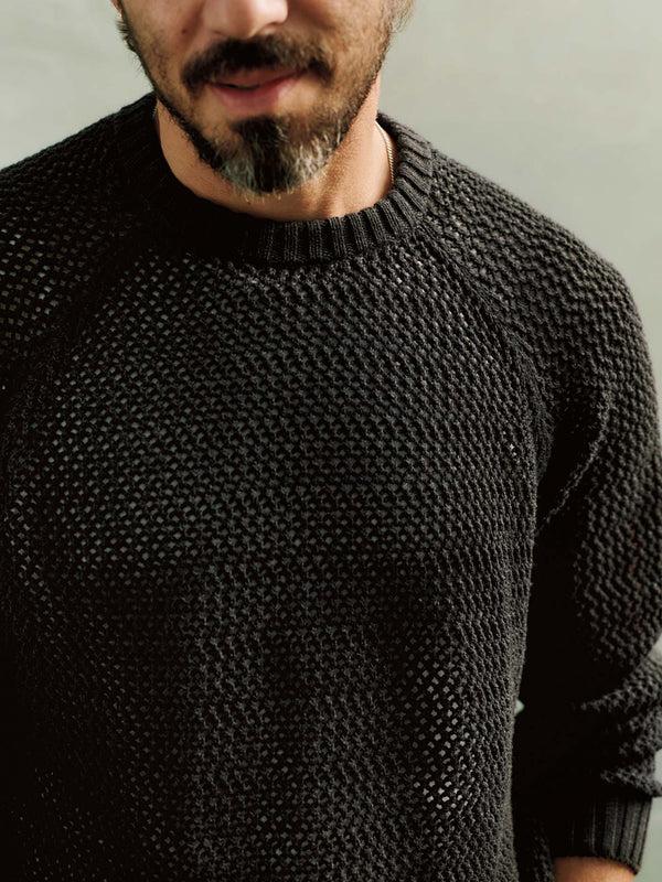 Imogene Willie Cascabel Open Weave Sweater In Black