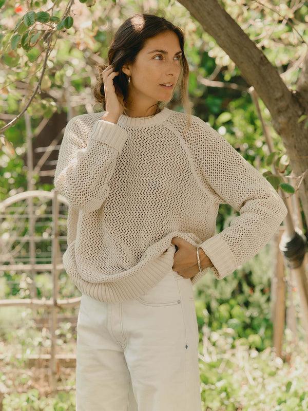 imogene willie cascabel open weave sweater in natural