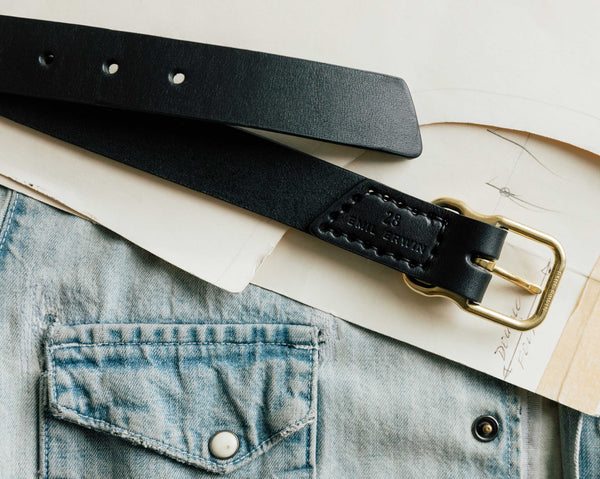 Imogene Willie Emil Erwin Narrow Signature Belt In Black