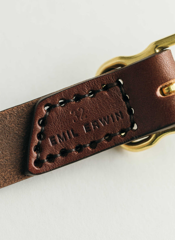 Imogene Willie Emil Erwin Narrow Signature Belt In Walnut