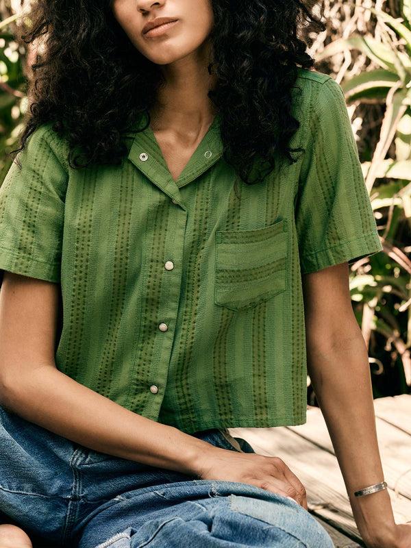 imogene willie i+w x richter goods jacquard stripe pearl snap