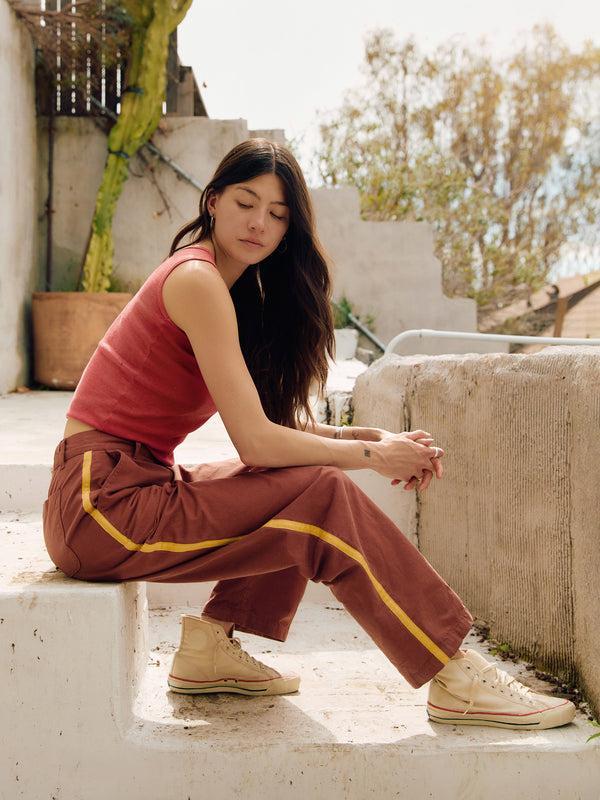 Imogene Willie Baker Striped Trouser In Terra