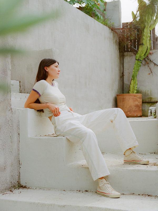 Imogene Willie Baker Striped Trouser In White